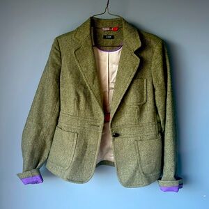 J Crew Olive and Purple Blazer